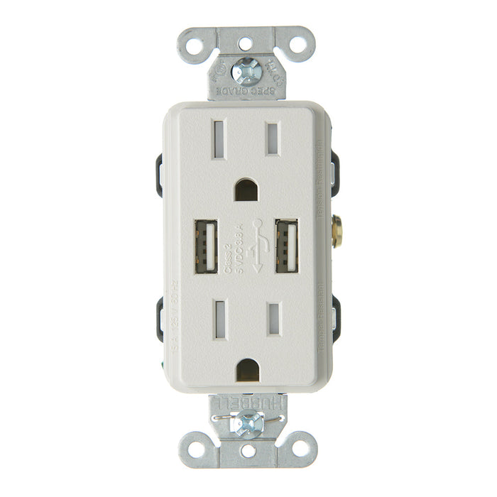 Lutron Claro Designer Tamper-Resistant USB Receptacle 15A Satin Finish Lunar Gray (SCR-15-UBTR-LG)