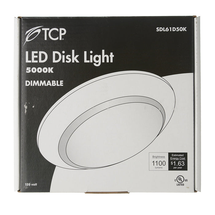 TCP LED Junction Box Downlights 11W Surface Mount Disc Dimmable 5000K (SDL61D50K)