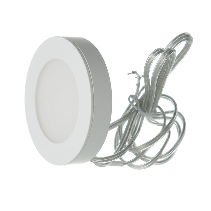 GM Lighting 12VDC 3W Dimmable LED Puck Light 110Lm 3000K 80 CRI White (SDP-3-W)