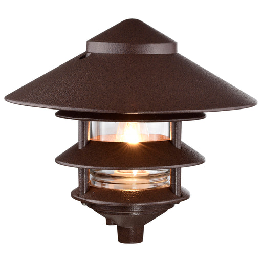 SATCO/NUVO Pagoda Garden Fixture Large 10 Inch Hood 1-Light 3 Louver Old Bronze Finish (SF76-637)