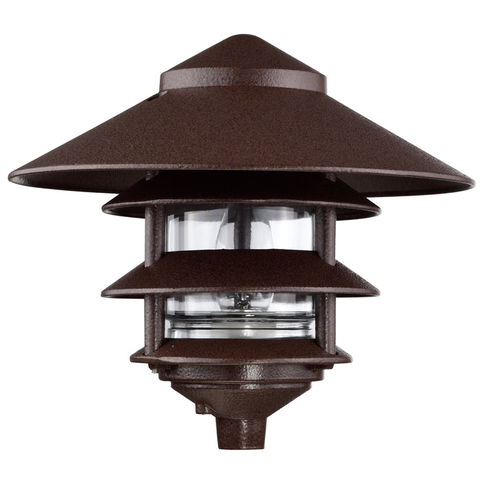 SATCO/NUVO Pagoda Garden Fixture Large 10 Inch Hood 1-Light 3 Louver Old Bronze Finish (SF76-637)