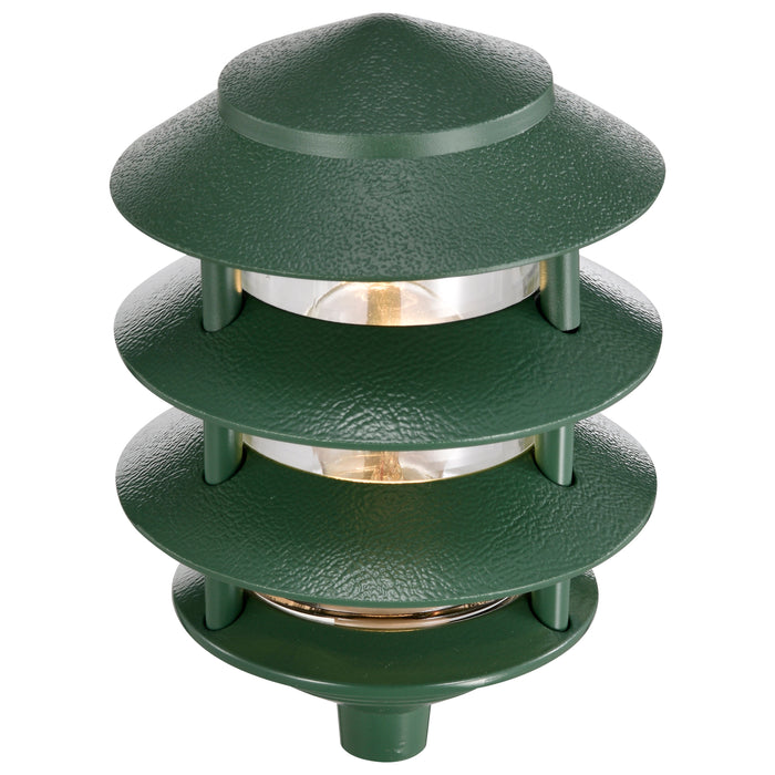 SATCO/NUVO Pagoda Garden Fixture Small Hood 1-Light 3 Tier Green Finish (SF77-324)