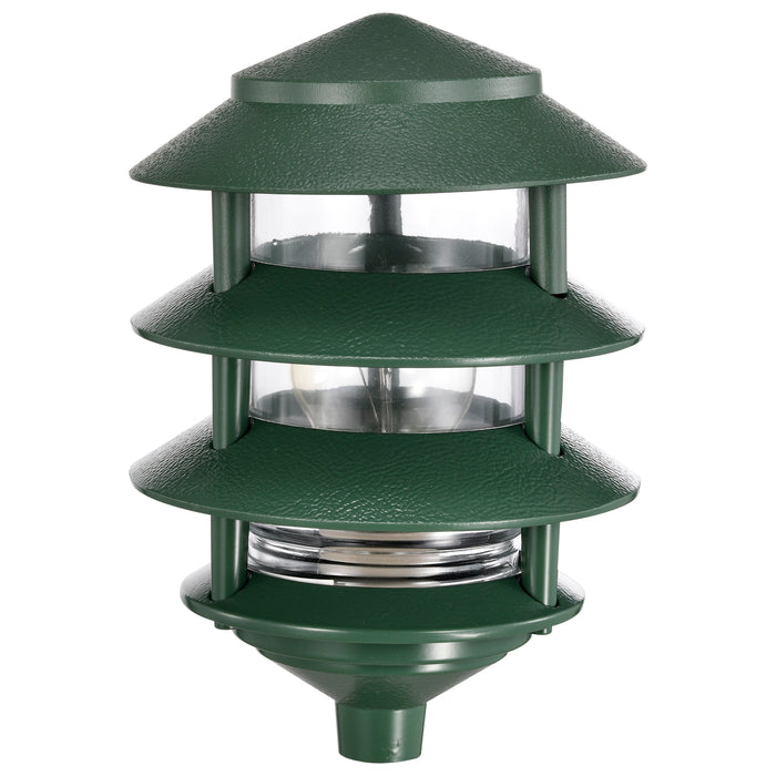 SATCO/NUVO Pagoda Garden Fixture Small Hood 1-Light 3 Tier Green Finish (SF77-324)