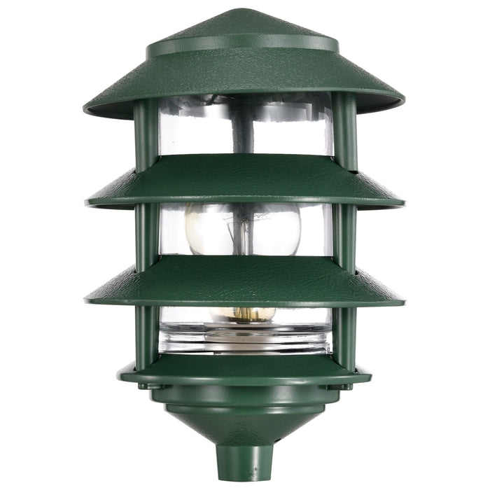 SATCO/NUVO Pagoda Garden Fixture Small Hood 1-Light 3 Tier Green Finish (SF77-324)