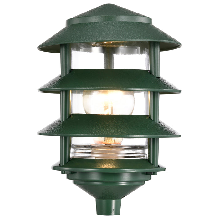 SATCO/NUVO Pagoda Garden Fixture Small Hood 1-Light 3 Tier Green Finish (SF77-324)