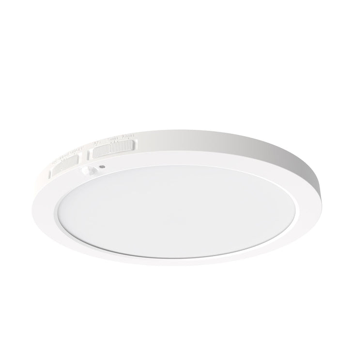Maxlite 113474 LED Slim Flush Mount 9 Inch 18W CCT Selectable 2700K/3000K/3500K/4000K/5000K 90 CRI White Finish Bi-Level Motion Sensor (SFM9LA189WHCSMS)