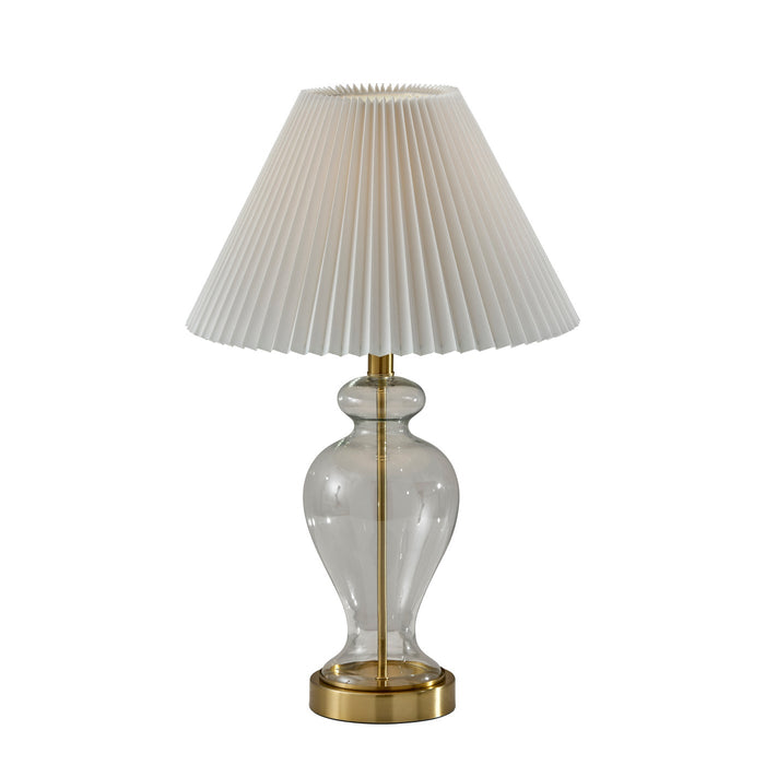 Adesso Simplee Adesso Sonata Table Lamp Pleated Shade Glass/Antique Brass (SL3985-02)