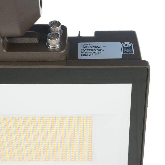 ATLAS Origin Series Large Flood Selectable 83W/102W/140W 3000K/4000K/5000K 120-277V Bronze Selectable Photocontrol Slipfitter/Trunnion Mount Bronze (SLF10-20L)