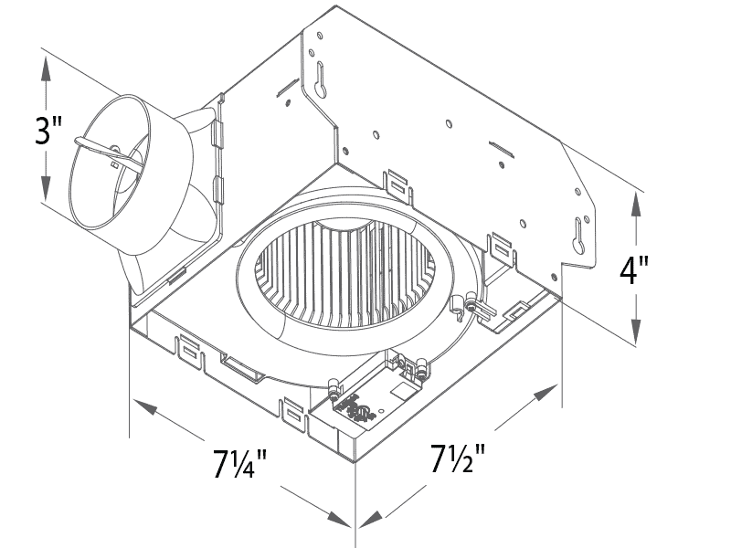 Delta Breez Low Noise Ceiling/Wall Mount Ventilating Fan 70 Cfm With Dual Speed 13.1W 2 Sones (SLM70D2)