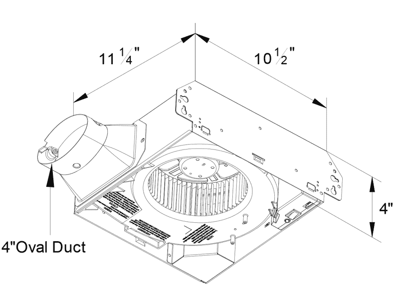 Delta Breez BreezSlim Adjustable High Speed Exhaust Fan 50/80/110 CFM 8.5W/16.5W 0.4/1.2 Sones (SLM50-110-C)