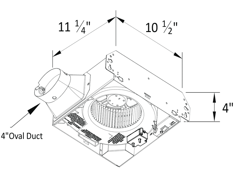 Delta Breez Adjustable High Speed 80/110 CFM Fan With Dual Speed 8.5W/16.5W 0.4/1.2 Sones (SLM80-110D-C)