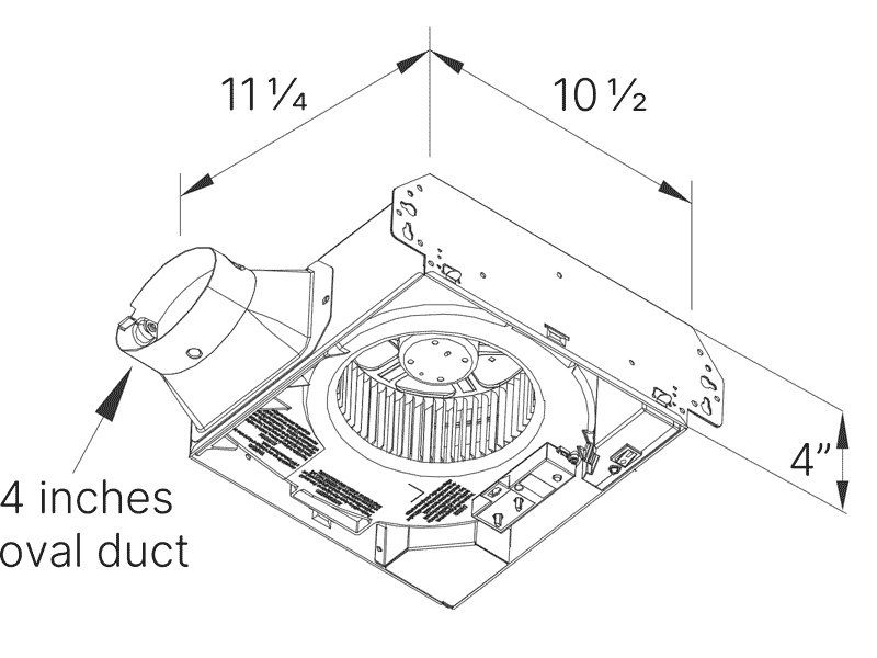 Delta Breez BreezSlim Adjustable Humidity Sensor And High Speed Exhaust Fan 80/110 CFM 6W 24W &lt;0.3/1.5 Sones (SLM80-110H-C)