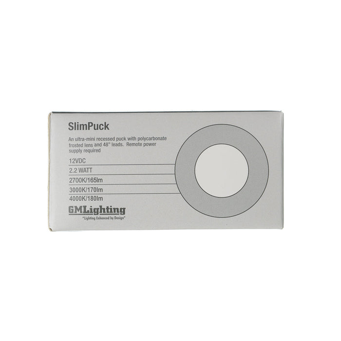 GM Lighting Surface/Recess Mount LED Slim Puck 12VDC 2.2W 170Lm 3000K 80 CRI Black (SP-2-30-B)