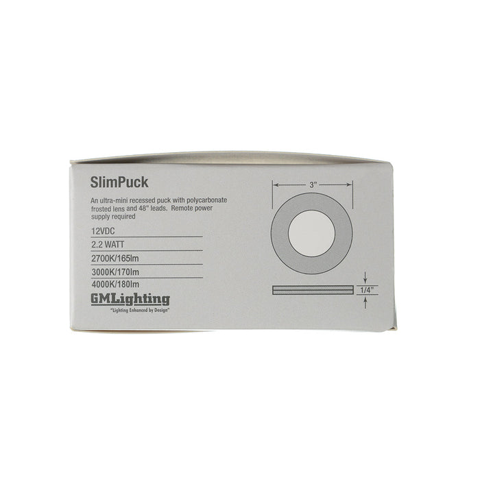 GM Lighting Surface/Recess Mount LED Slim Puck 12VDC 2.2W 170Lm 3000K 80 CRI Black (SP-2-30-B)