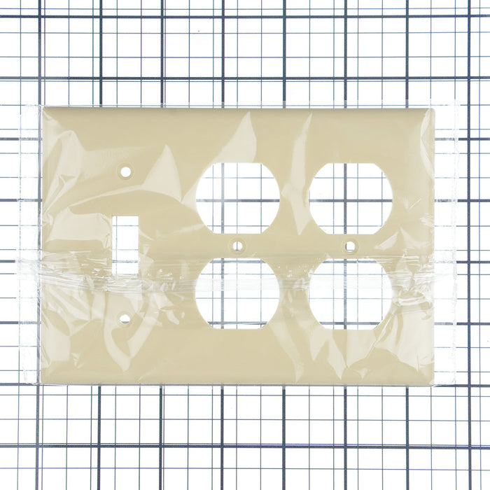 Pass And Seymour Smooth Wall Plate 1-Gang Toggle 2-Gang Duplex Ivory (SP182I)