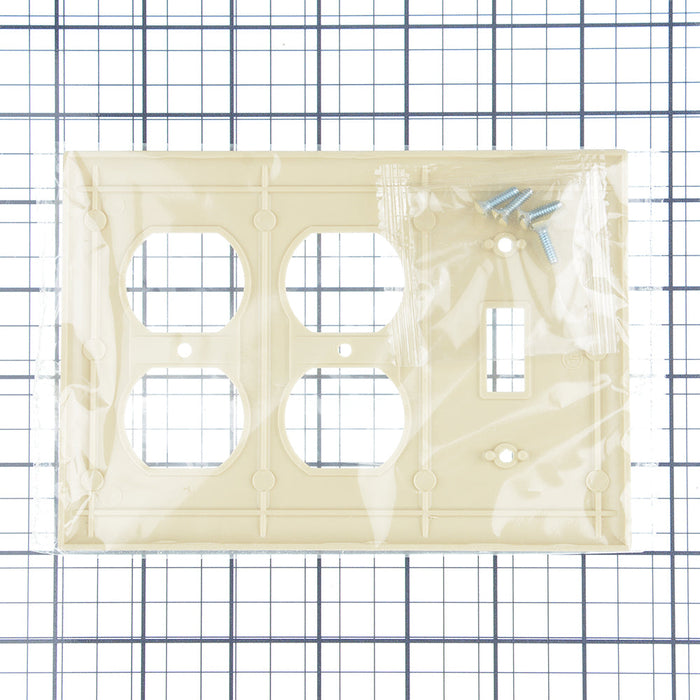 Pass And Seymour Smooth Wall Plate 1-Gang Toggle 2-Gang Duplex Ivory (SP182I)