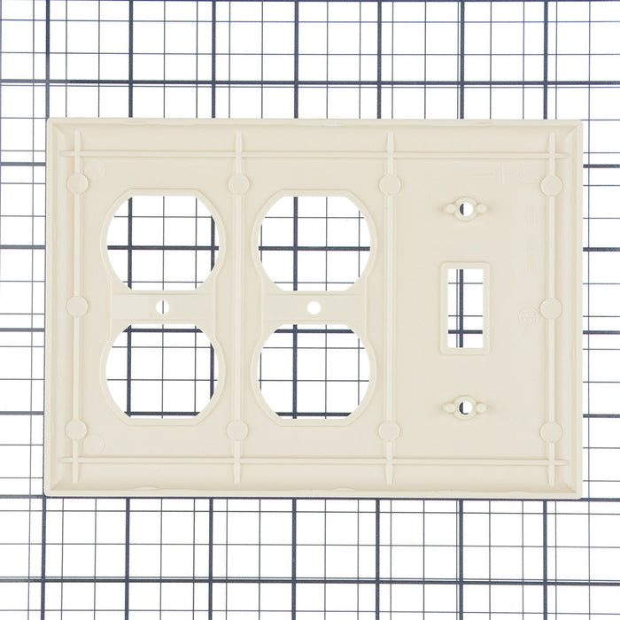 Pass And Seymour Smooth Wall Plate 3-Gang 1 Toggle 2 Duplex Light Almond (SP182LA)