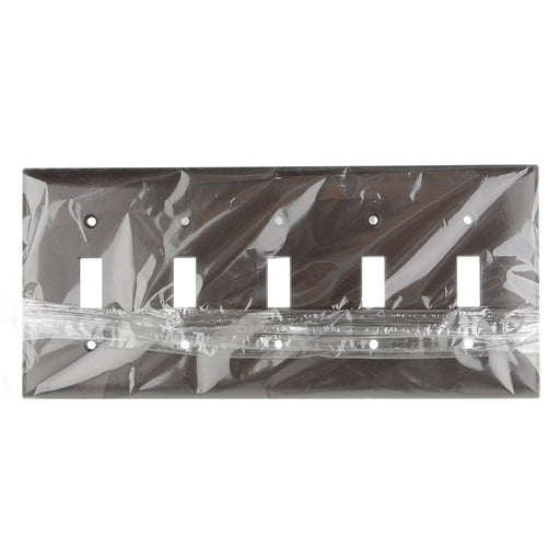 Pass And Seymour Smooth Wall Plate 5-Gang Toggle Brown (SP5)