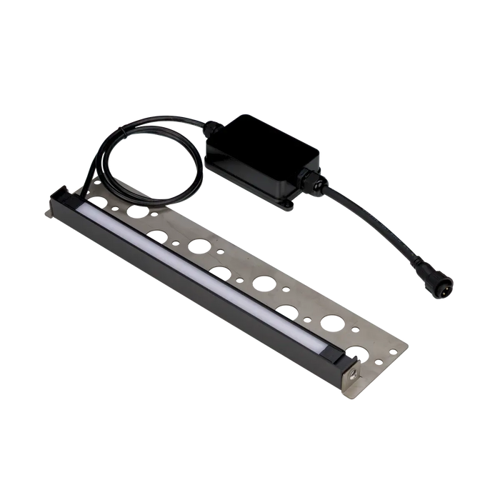 American Lighting Spektrum+ RGBTW 12 Inch Hardscape Light 12V AC/DC Marine Coating 180 Degree Swivel With Cuttable Stainless Steel Mounting Plate (SPKPL-HDS-RGBTW-12-BK)