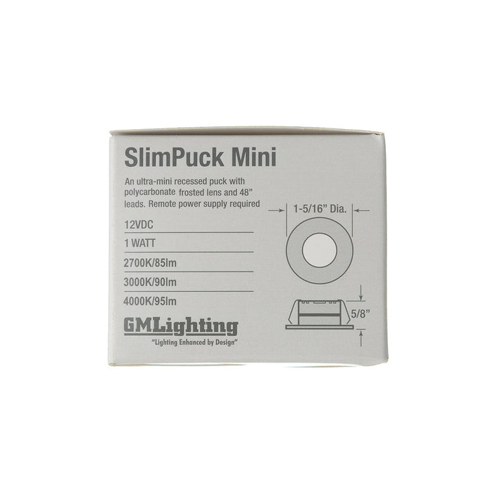 GM Lighting Recess Mount LED Slim Puck Mini 12VDC 1.2W 90Lm 3000K 80 CRI Bronze (SPM-1-30-BZ)