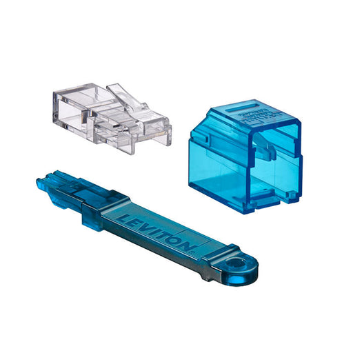 Leviton Secure RJ Kit Blue Transparent - Pack of 24 Housings/24 Plugs And 1 Color Matched Extraction Tool (SRJHU-L)
