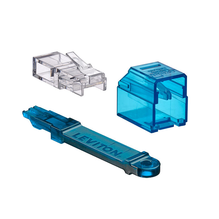 Leviton Secure RJ Kit Blue Transparent - Pack of 24 Housings/24 Plugs And 1 Color Matched Extraction Tool (SRJHU-L)