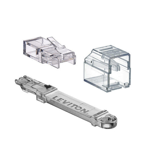 Leviton Secure RJ Kit Clear Transparent - Pack of 24 Housings/24 Plugs And 1 Color Matched Extraction Tool (SRJHU-W)