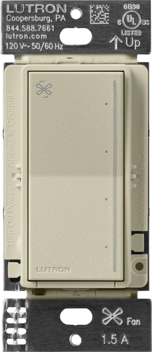Lutron Sunnata Touch Fan Control 4-Speed 1.5A Paddle Fan AC Motor Single Pole Neutral Required 120V Clay (ST-FSQ-N-CY)