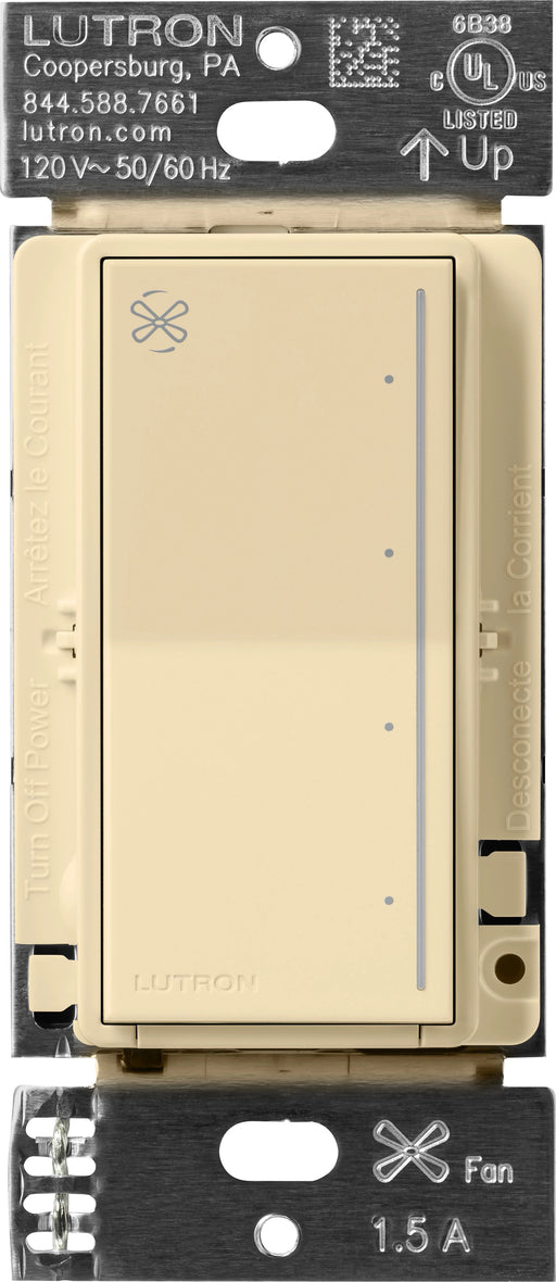 Lutron Sunnata Touch Fan Control 4-Speed 1.5A Paddle Fan AC Motor Single Pole Neutral Required 120V Ivory (ST-FSQ-N-IV)