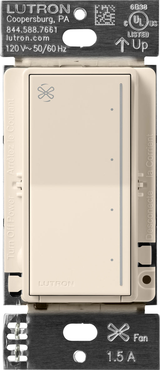 Lutron Sunnata Touch Fan Control 4-Speed 1.5A Paddle Fan AC Motor Single Pole Neutral Required 120V Light Almond (ST-FSQ-N-LA)