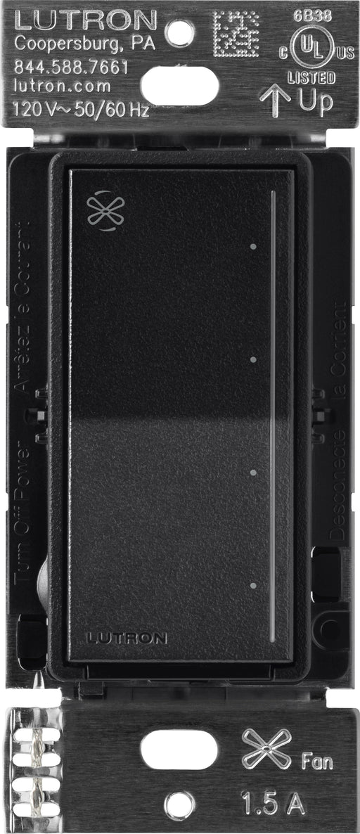 Lutron Sunnata Touch Fan Control 4-Speed 1.5A Paddle Fan AC Motor Single Pole Neutral Required 120V Midnight (ST-FSQ-N-MN)