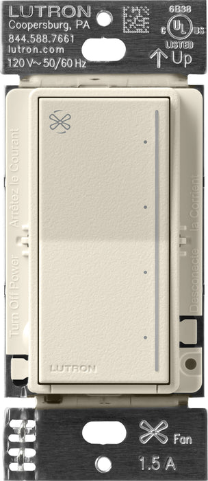 Lutron Sunnata Touch Fan Control 4-Speed 1.5A Paddle Fan AC Motor Single Pole Neutral Required 120V Pumice (ST-FSQ-N-PM)
