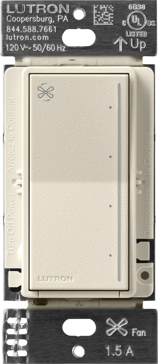 Lutron Sunnata Touch Fan Control 4-Speed 1.5A Paddle Fan AC Motor Single Pole Neutral Required 120V Pumice (ST-FSQ-N-PM)