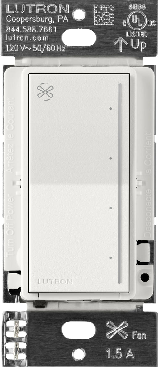 Lutron Sunnata Touch Fan Control 4-Speed 1.5A Paddle Fan AC Motor Single Pole Neutral Required 120V Architectural White (ST-FSQ-N-RW)
