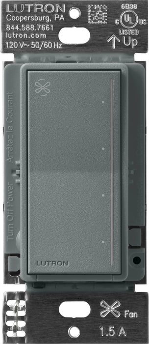 Lutron Sunnata Touch Fan Control 4-Speed 1.5A Paddle Fan AC Motor Single Pole Neutral Required 120V Slate (ST-FSQ-N-SL)