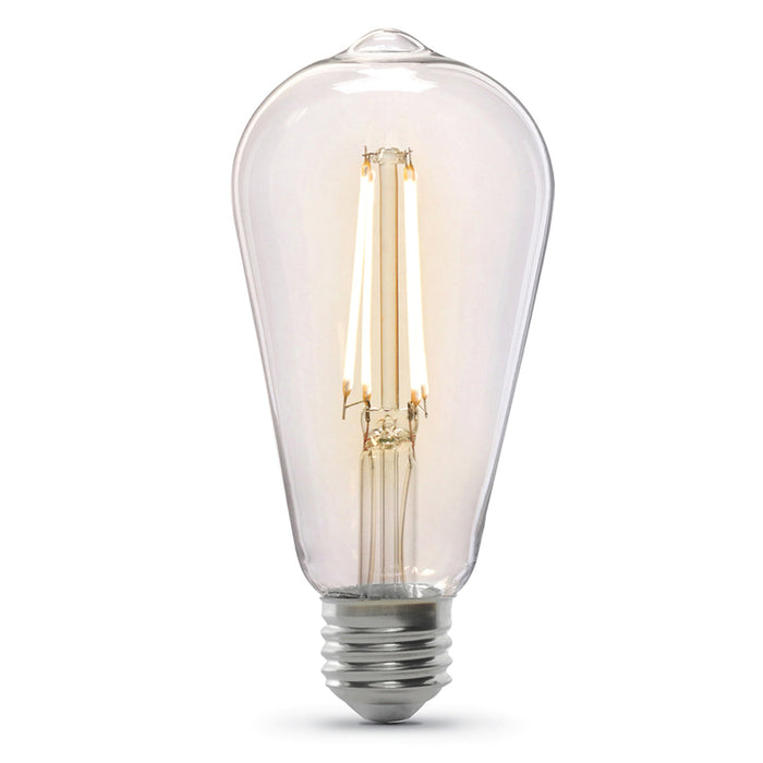 Feit Electric Clear 5.5W 120V 400Lm ST19 Shape E26 Base Dimmable Vintage LED Bulb 2100K Soft White (ST19/CL/VG/LED)