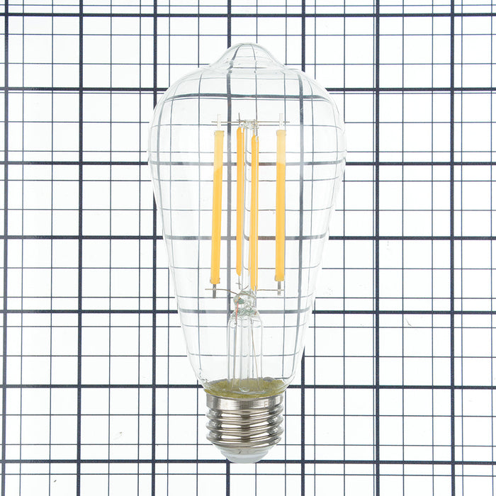 Feit Electric 12W [100W Equivalent] ST19 E26 Base Dimmable Straight Filament Clear Glass Vintage Edison LED Light Bulb Bright White 4-Pack (ST19100CL/930CA/4)