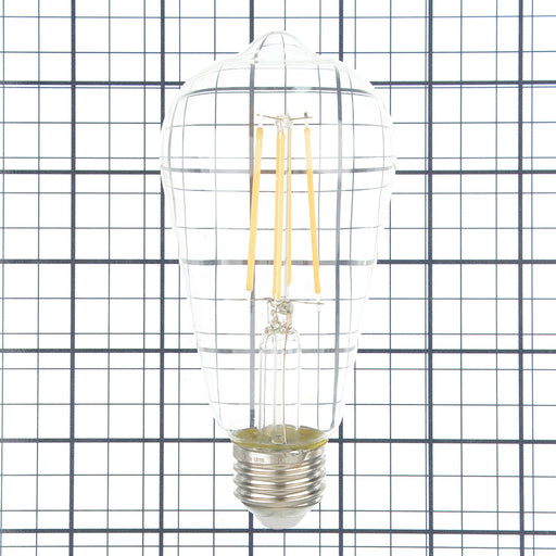 Feit Electric 8.8W [60W Equivalent] ST19 E26 Base Dimmable Straight Filament Clear Glass Vintage Edison LED Light Bulb Soft White 2-Pack (ST1960/CL/927CA/2)