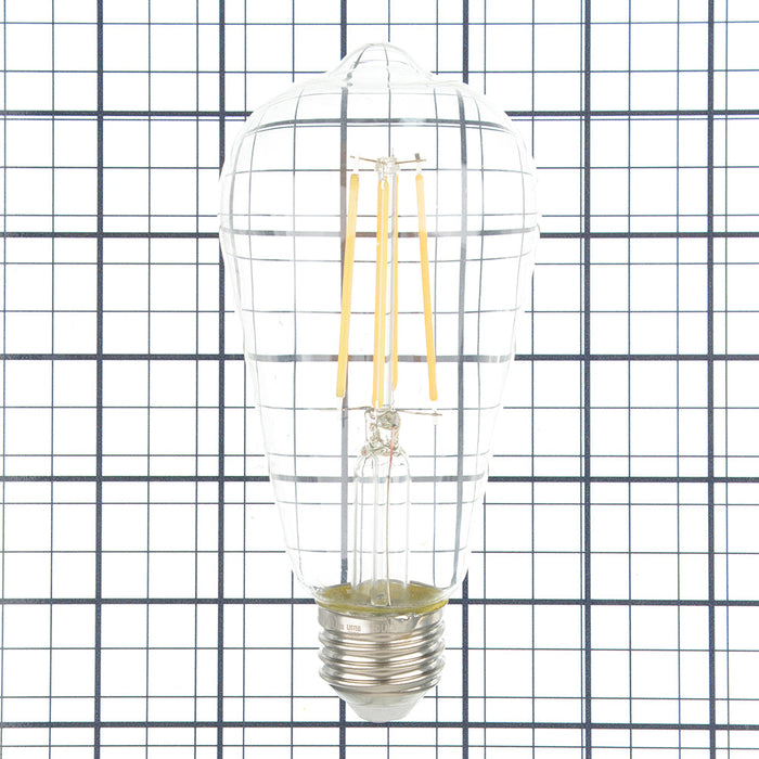 Feit Electric 8.8W [60W Equivalent] ST19 E26 Base Dimmable Straight Filament Clear Glass Vintage Edison LED Light Bulb Soft White 2-Pack (ST1960/CL/927CA/2)