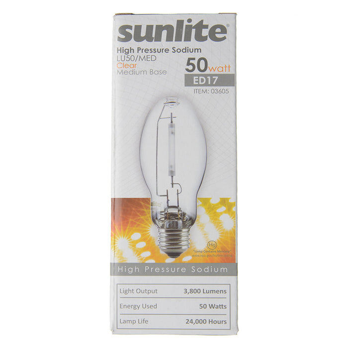 Sunlite LU50/MED HID 2100K 50W 3600Lm Ellipsoidal Dimple ED17 Medium E26 Non-Dimmable (03605-SU)