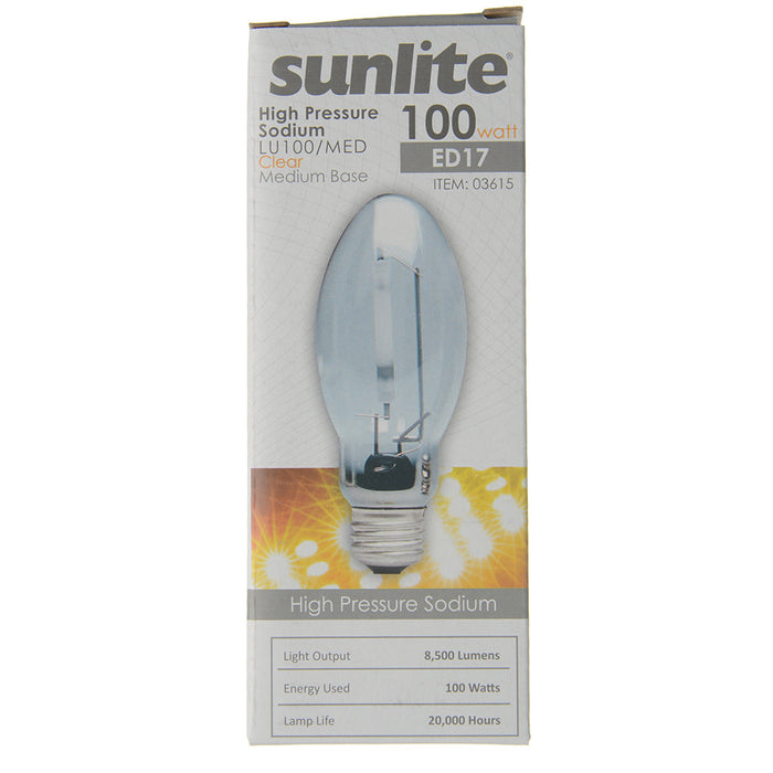 Sunlite LU100/MED HID 2100K 100W 8500Lm Ellipsoidal Dimple ED17 Medium E26 Non-Dimmable (03615-SU)