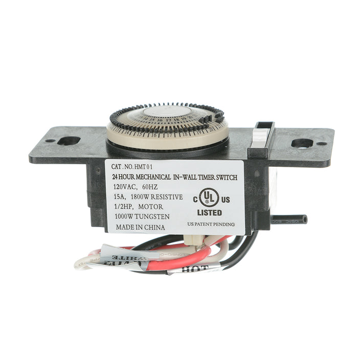 Sunlite T600 20-Amp Programmable In-Wall Timer Heavy-Duty 20 Minute Intervals Manual On/Off/Auto Override UL Listed (05014-SU)