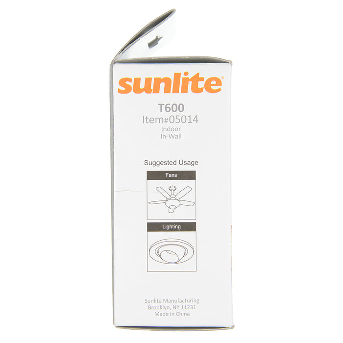 Sunlite T600 20-Amp Programmable In-Wall Timer Heavy-Duty 20 Minute Intervals Manual On/Off/Auto Override UL Listed (05014-SU)
