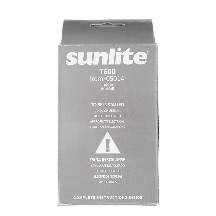 Sunlite T600 20-Amp Programmable In-Wall Timer Heavy-Duty 20 Minute Intervals Manual On/Off/Auto Override UL Listed (05014-SU)