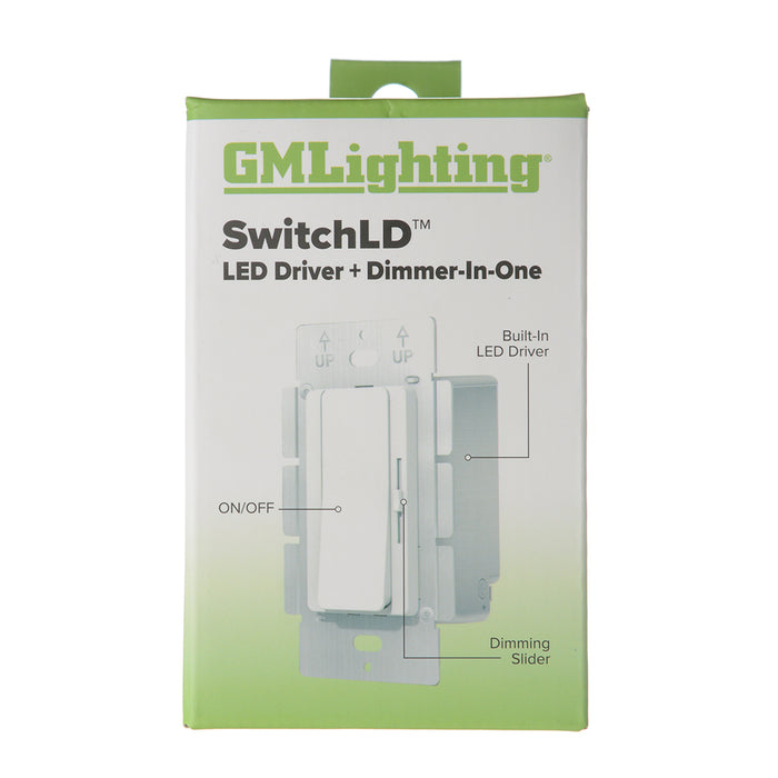 GM Lighting SwitchLD 2-in-1 LED wall dimmer and driver, 60W 24VDC, white