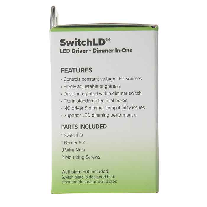 GM Lighting SwitchLD 2-in-1 LED wall dimmer and driver, 60W 24VDC, white