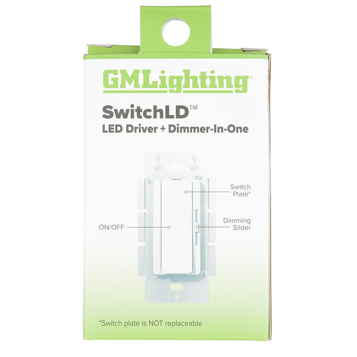 GM Lighting SwitchLD 2-in-1 LED wall dimmer and driver, 60W 24VDC, white