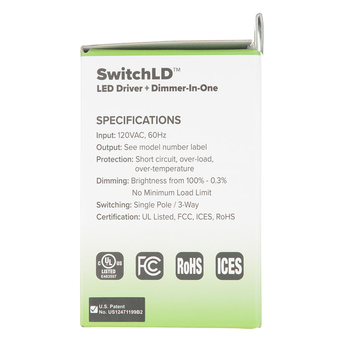 GM Lighting SwitchLD 2-in-1 LED wall dimmer and driver, 60W 24VDC, white