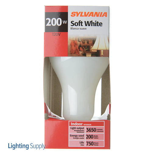 Sylvania 200A21/W/1RP 120V Incandescent A21 Bulb Shape Soft White Finish Medium Aluminum Base 200W 120V 2850K (13103)