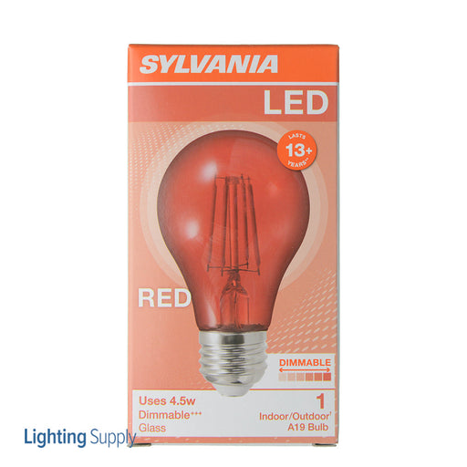 Sylvania LED4.5A19/DIM/RED/GL/RP LED A19 4.5W Dimmable 15000 Life Red Finish (40300)